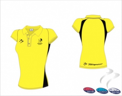 East Hockey Umpires Style Women's Yellow Black Polo Shirt